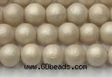 CSB2370 15.5 inches 4mm round matte wrinkled shell pearl beads