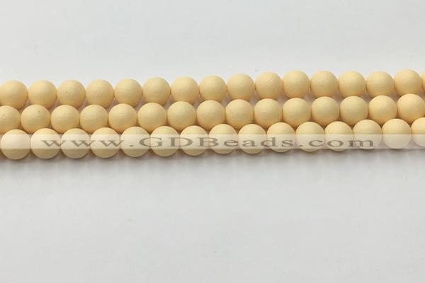 CSB2381 15.5 inches 6mm round matte wrinkled shell pearl beads