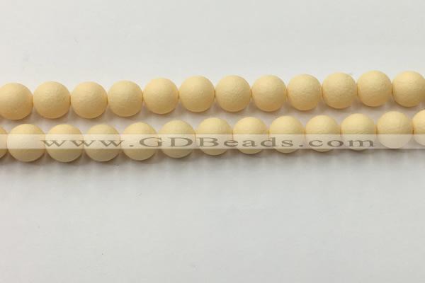 CSB2383 15.5 inches 10mm round matte wrinkled shell pearl beads