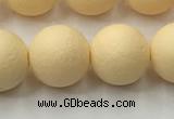 CSB2384 15.5 inches 12mm round matte wrinkled shell pearl beads