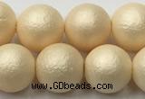 CSB2394 15.5 inches 12mm round matte wrinkled shell pearl beads