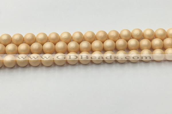 CSB2401 15.5 inches 6mm round matte wrinkled shell pearl beads