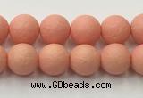 CSB2420 15.5 inches 4mm round matte wrinkled shell pearl beads