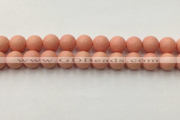 CSB2424 15.5 inches 12mm round matte wrinkled shell pearl beads