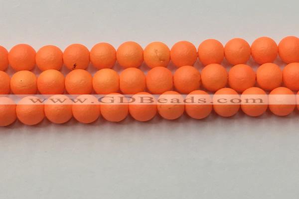 CSB2434 15.5 inches 12mm round matte wrinkled shell pearl beads