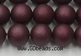 CSB2451 15.5 inches 6mm round matte wrinkled shell pearl beads