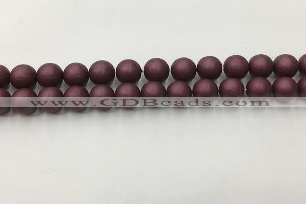 CSB2453 15.5 inches 10mm round matte wrinkled shell pearl beads