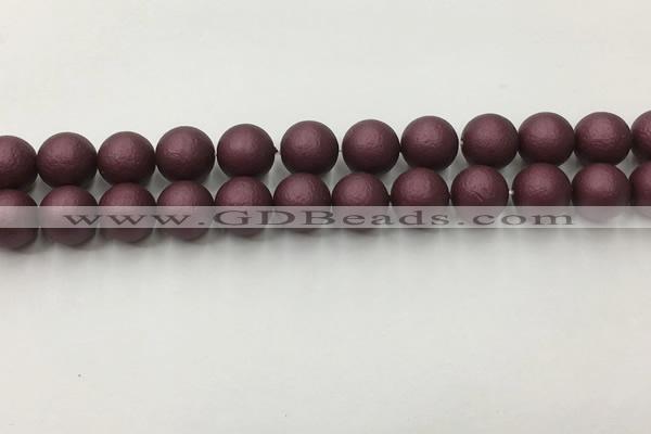 CSB2454 15.5 inches 12mm round matte wrinkled shell pearl beads