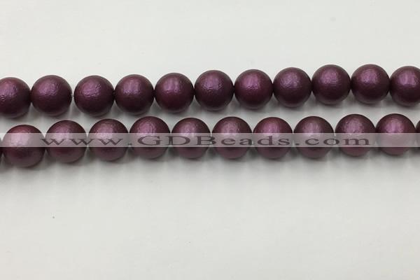 CSB2464 15.5 inches 12mm round matte wrinkled shell pearl beads