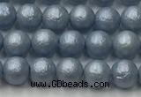 CSB2470 15.5 inches 4mm round matte wrinkled shell pearl beads