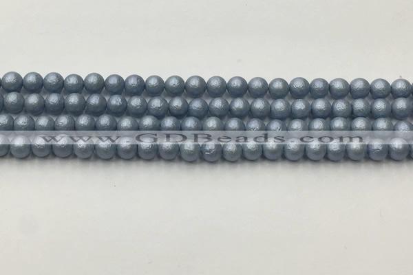 CSB2470 15.5 inches 4mm round matte wrinkled shell pearl beads