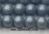 CSB2471 15.5 inches 6mm round matte wrinkled shell pearl beads