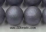 CSB2486 15.5 inches 16mm round matte wrinkled shell pearl beads