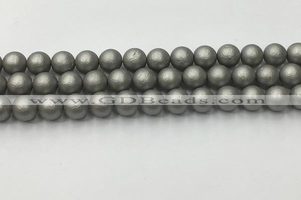 CSB2493 15.5 inches 10mm round matte wrinkled shell pearl beads