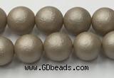 CSB2501 15.5 inches 6mm round matte wrinkled shell pearl beads