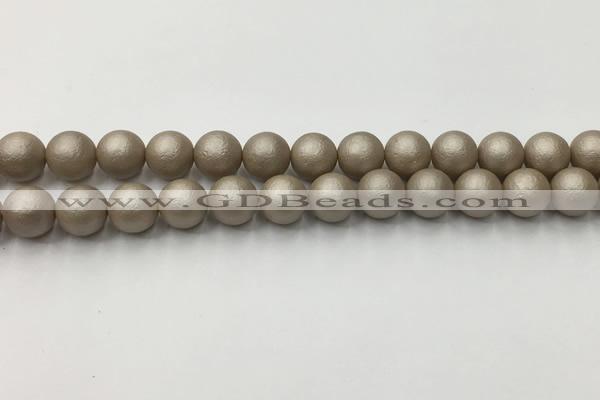 CSB2503 15.5 inches 10mm round matte wrinkled shell pearl beads