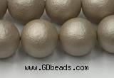 CSB2504 15.5 inches 12mm round matte wrinkled shell pearl beads