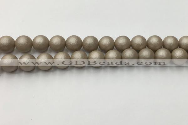 CSB2504 15.5 inches 12mm round matte wrinkled shell pearl beads