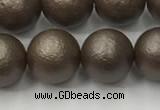 CSB2514 15.5 inches 12mm round matte wrinkled shell pearl beads