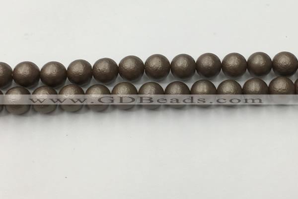 CSB2514 15.5 inches 12mm round matte wrinkled shell pearl beads