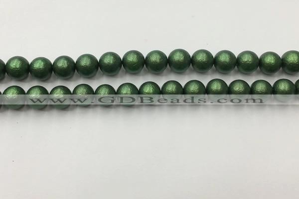 CSB2542 15.5 inches 8mm round matte wrinkled shell pearl beads