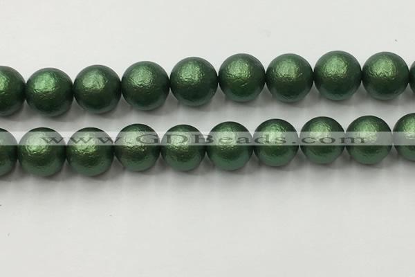 CSB2546 15.5 inches 16mm round matte wrinkled shell pearl beads