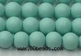 CSB2550 15.5 inches 4mm round matte wrinkled shell pearl beads