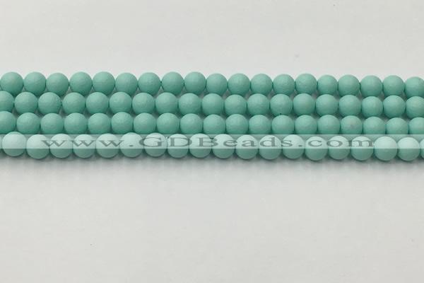 CSB2550 15.5 inches 4mm round matte wrinkled shell pearl beads