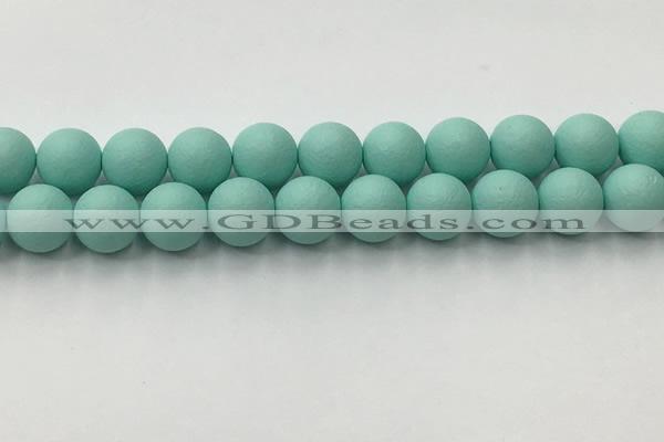 CSB2556 15.5 inches 16mm round matte wrinkled shell pearl beads