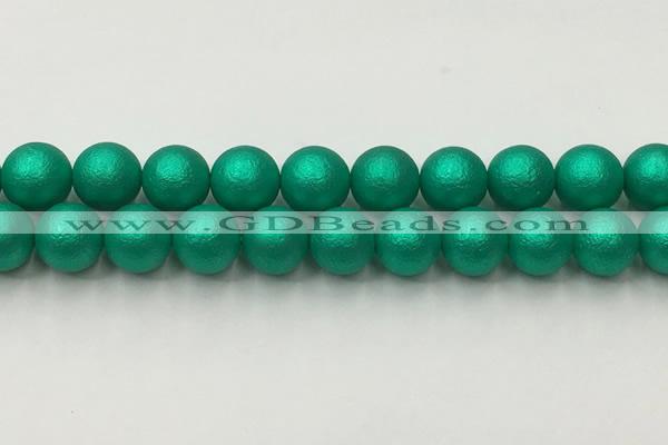 CSB2565 15.5 inches 14mm round matte wrinkled shell pearl beads