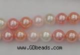 CSB302 15.5 inches 8mm round mixed color shell pearl beads