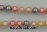 CSB304 15.5 inches 8mm round mixed color shell pearl beads