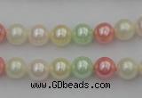 CSB305 15.5 inches 8mm round mixed color shell pearl beads