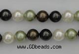 CSB314 15.5 inches 8mm round mixed color shell pearl beads