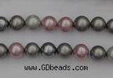 CSB315 15.5 inches 8mm round mixed color shell pearl beads