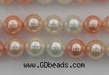 CSB321 15.5 inches 10mm round mixed color shell pearl beads