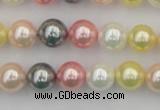 CSB323 15.5 inches 10mm round mixed color shell pearl beads