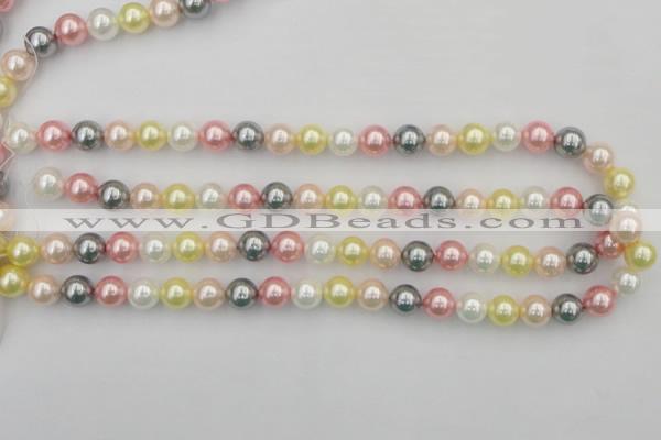 CSB323 15.5 inches 10mm round mixed color shell pearl beads