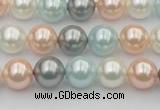 CSB336 15.5 inches 10mm round mixed color shell pearl beads