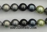 CSB340 15.5 inches 10mm round mixed color shell pearl beads