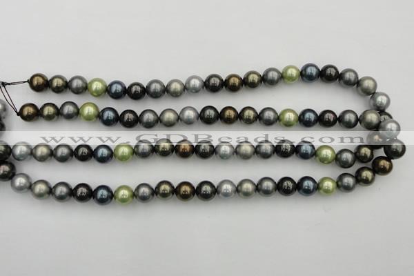 CSB340 15.5 inches 10mm round mixed color shell pearl beads