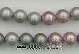 CSB341 15.5 inches 10mm round mixed color shell pearl beads