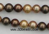 CSB342 15.5 inches 10mm round mixed color shell pearl beads