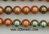 CSB343 15.5 inches 10mm round mixed color shell pearl beads