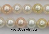 CSB350 15.5 inches 12mm round mixed color shell pearl beads