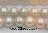 CSB351 15.5 inches 12mm round mixed color shell pearl beads