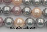 CSB365 15.5 inches 12mm round mixed color shell pearl beads