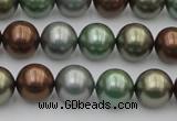 CSB367 15.5 inches 12mm round mixed color shell pearl beads