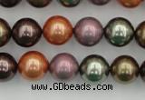 CSB368 15.5 inches 12mm round mixed color shell pearl beads