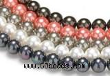 CSB37 16 inches 8mm round shell pearl beads Wholesale